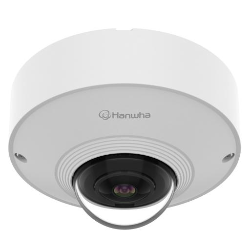 HANWHA VISION Cámara Fisheye AI 12MP / 1/1.6" CMOS / Lente Fijo 1.76 mm / WDR 120dB / IP66 IK10 NEMA4X / Detección de Personas y Vehículos / Compatible con H.265 H.264 MJPEG / PoE