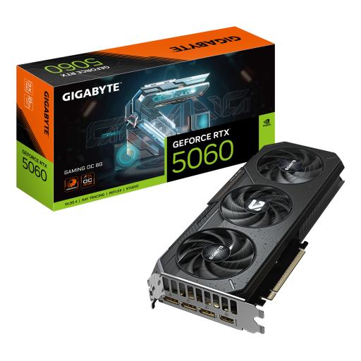 [GIGABYTE_GV-N5060GAMING OC-8GD] TARJETA DE VIDEO GIGABYTE (GV-N5060GAMING OC-8GD) RTX 5060,8GB GDDR7,PCIE 5.0,HDMI,3*DP,3 FAN