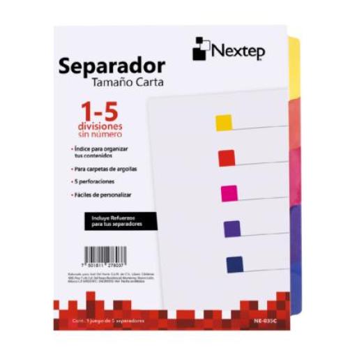 [NEXTEP_NE-035C] Nextep Separador Economico Nextep 5 Divisiones Sin Numero