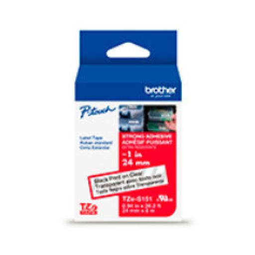 [BROTHER_TZES151G] Brother CINTA NEGRO SOBRE TRANSPARENTE 24MM X 8M