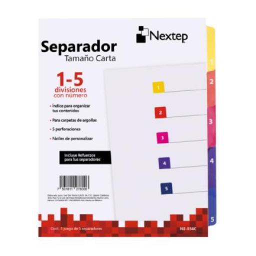 [NEXTEP_NE-034C] Nextep Seprador Economico Nextep 5 Divisiones Con Numero