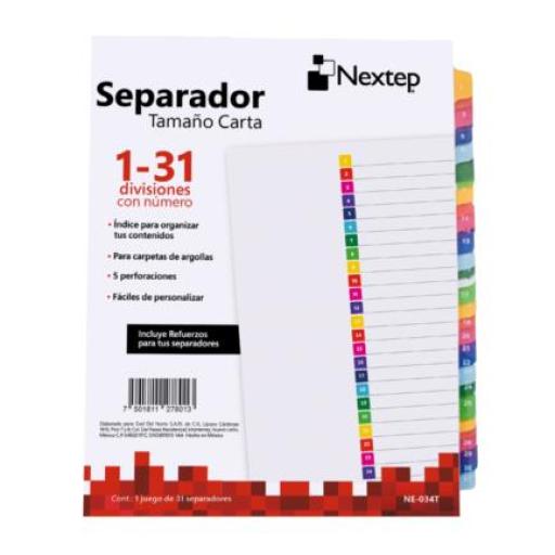 [NEXTEP_NE-034T] Nextep Separador Economico Nextep 31 Divisiones Con Numero