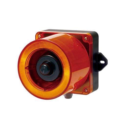 [QLIGHT_QWCD50-110240-A-LC] QLIGHT Combinacion de baliza LED color Ámbar y sirena electrónica de 31 tonos resistente a la intemperie de volumen máx. 123 dB a 110-240 VCA