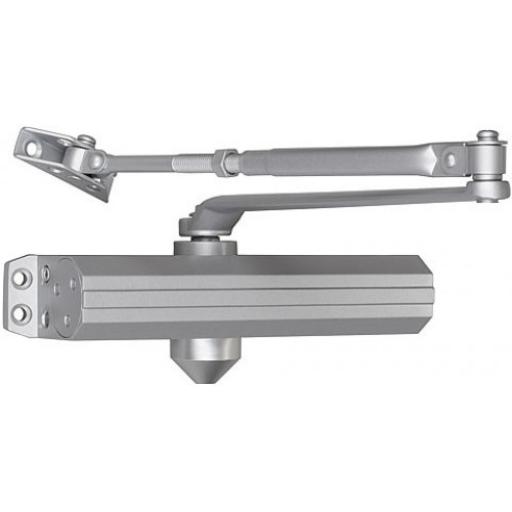 [SECO-LARM_SD-C101-SGQ] SECO-LARM Cierra Puertas  / De Superficie / Puertas de Metal / Puertas de Madera / Ajustable para Tamaños 1~6 / Puertas Hasta 150 kg / Incluye Herrajes / Brazos de Acero Forjado
