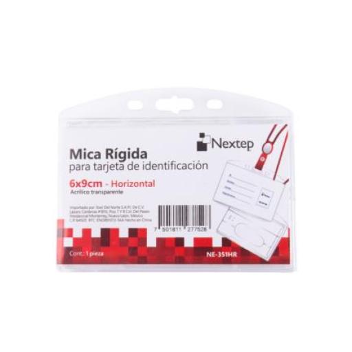 [NEXTEP_NE-351HR] Nextep Mica Rigida Porta Gafete Horizontal Nextep 6x9cm para Tarjeta de Identificacion C/5