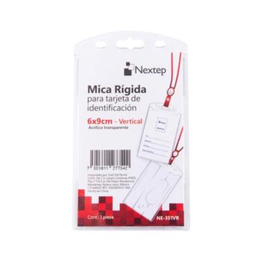 [NEXTEP_NE-351VR] Nextep Mica Rigida Porta Gafete Vertical Nextep 6x9cm para Tarjeta de Identificacion C/5
