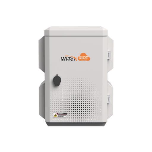 WI-TEK Gabinete de Acero Ventilado para Exterior con Rieles DIN y 4 Placas Laterales para Montaje de Equipos por Fuera