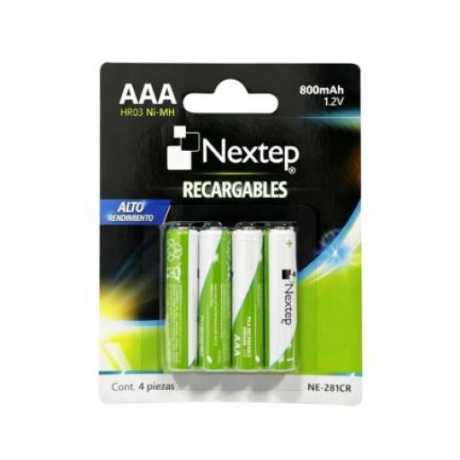 Nextep Pilas Nextep AAA Recargables HR03 NiMH 1.2V C/4 Piezas