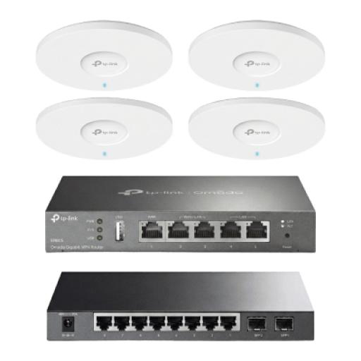 [TPLINK_KIT-M2-OMADA] TPLINK Kit de Iniciación en redes OMADA / 1 Router / 1 Switch TL-SG2210P / 4 Punto de Acceso EAP613