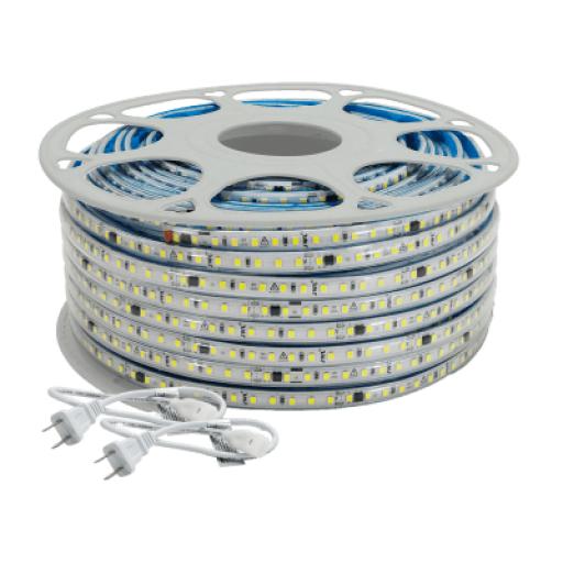 [JWJ_JLML-2835-07B] JWJ Manguera LED Luminosa Blanca de Resina Transparente y Flexible / Para uso Interior o Exterior / Carrete de 50 m/ 110V CA  4.2 A/ 500 W Potencia / T.C.C. 6500 K.