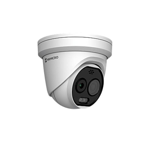 [HIKVISIONDIGITALTECHNOLOGY_HM-TD1228T-2/G1/T3A] Hikvision Digital Technology (HIKMICRO) Turret IP Bi-espectral (Térmica + Óptica) / Lente Térmico 2.1 mm (256 X 192) / Lente Óptico 2.2 mm (5 Megapixel) / Detección de Temperatura (-20°C a 650°C) / IA con GUANLAN / Dual Light (30 mts IR + 30