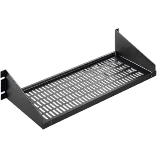[HOFFMAN_ESH1915V] HOFFMAN Estante para Rack 19 Pulgadas, Single-Sided Shelf, Capacidad de Carga 34 kg, Ventilado, Acero Dulce, Negro, 2U, Dimensiones 482x381x95 mm
