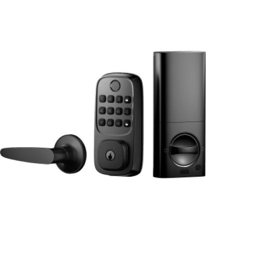 LNDU Cerradura Inteligente WiFi / Escáner de Huellas Dactilares / Teclado Numérico / Control por App / 8 Baterías AA / Bloqueo Manual y Automático / Compatible con Puertas 35-55 mm