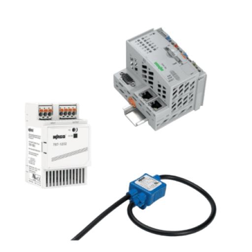 [WAGO_60612446] WAGO Sistema de Medición y Control de Potencia / 3 Fases 690 VAC / Controlador PFC200 / Fuente Conmutada 24VDC / Módulo Conmutador 16A / Terminales Fusibles / Rail DIN 35x7.5 mm