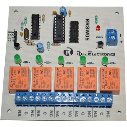[RUIZELECTRONICS_RRSW05] Ruiz Electronics Tarjeta decodificadora para radio switch 5 zonas con DTMF.