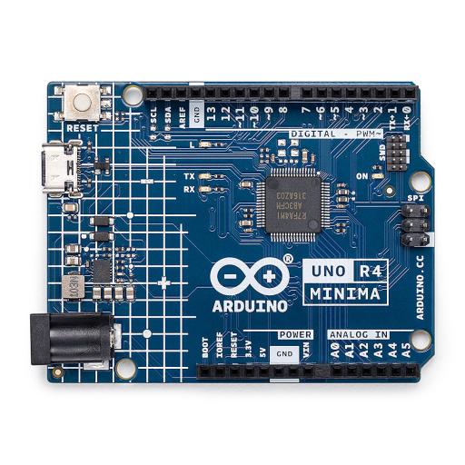 ARDUINO LLC Placa Desarrollo Arduino UNO R4 Minima / Microcontrolador Renesas RA4M1 32-bit Cortex-M4 / 48 MHz / 256 kB Flash / 32 kB SRAM / 14 Digital I/O / 6 Analog Inputs / USB-C / Compatible con Shields UNO