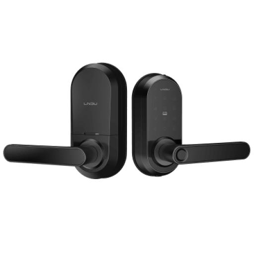 [LNDU_T225] LNDU Cerradura Inteligente Wi-Fi / Escáner de Huella Digital / Teclado Táctil / Compatible con App / 8 Baterías AA / Puerta Interior y Exterior / Función Normalmente Abierto / FCC Clase B