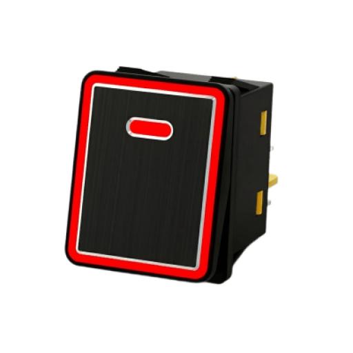 [ACCESSPRO_APB-08221-R] AccessPRO Interruptor tipo Switch con Led Color Rojo / IP65 / Diseño Industrial con panel de Aluminio / NO, COM, NC / Terminales tipo F1