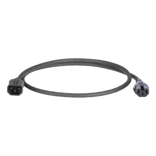 [PANDUIT_PLD04BL] Panduit Cable de Alimentación Eléctrica Con Bloqueo Doble de Seguridad, de IEC C14 a IEC C13, 4 ft. de Largo, Color Negro, Paquete de 10 Piezas