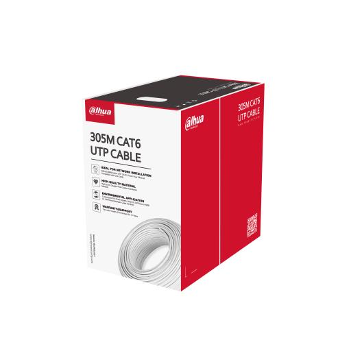 [DAHUA_DH-PFM920I-6UN-C] Dahua Bobina de Cable Dahua UTP Cat 6 100% de Cobre/Blanco de 305metros /Interior/Certificado CPR Eca Retardante