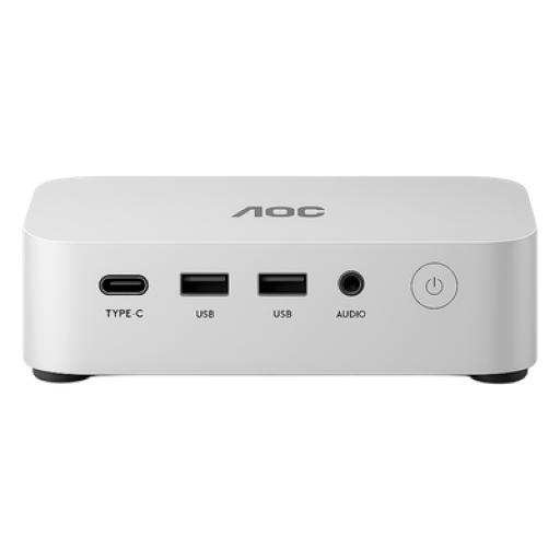 AOC Mini estación de trabajo (Mini PC) / AMD Ryzen 5 7430U / Wi-Fi 6 + Bluetooth 5.2 / 16 GB DDR4 + 512 GB SSD / 6× USB 3.0 + 2.5G Ethernet / Windows 11
