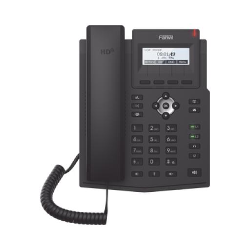 Fanvil Teléfono IP empresarial para 2 lineas SIP con pantalla LCD, Códec Opus, conferencia de 3 vías, PoE.
