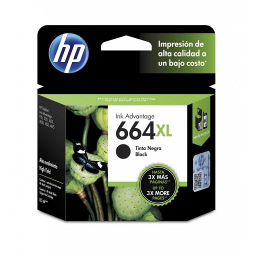 [HP_F6V31AL] Cartucho HP 664XL Alto Rendimiento Negro Original, 480 Páginas Deskjet Ink Advantage 1115,2135,3635,3835,