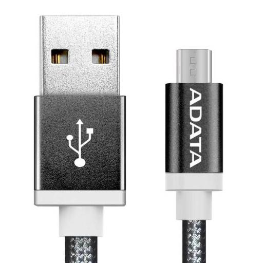[ADATA_AMUCAL-100CMK-CBK] Cable Micro USB ADATA , 1 m, USB A, Micro-USB B, Macho/Macho, Negro