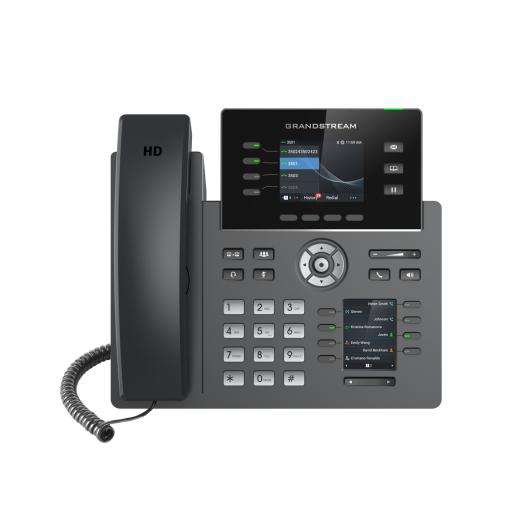[GRANDSTREAMNETWORKS_GRP-2614] Grandstream Networks Teléfono IP Wi-Fi, Grado Operador, 4 líneas SIP con 4 cuentas, pantalla a color 2.8", puertos Gigabit, Bluetooth, PoE, codec Opus, IPV4/IPV6 con gestión en la nube GDMS