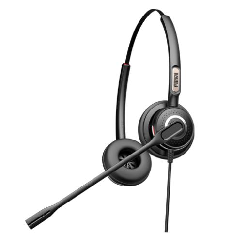 [FANVIL_HT202] Fanvil Diadema binaudal (duo) con tecnología antishock para teléfonos IP FANVIL y Polycom con micrófono de cancelación de ruido, larga durabilidad