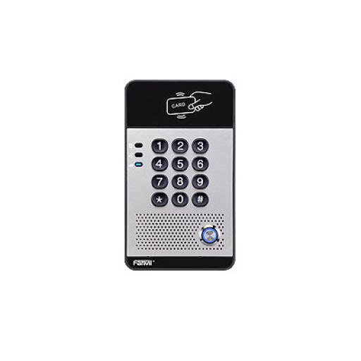 [FANVIL_I20S] Fanvil Audio Portero IP con 2 líneas SIP, relevador integrado, teclado numérico y lectora de tarjetas RFID para control de acceso, PoE
