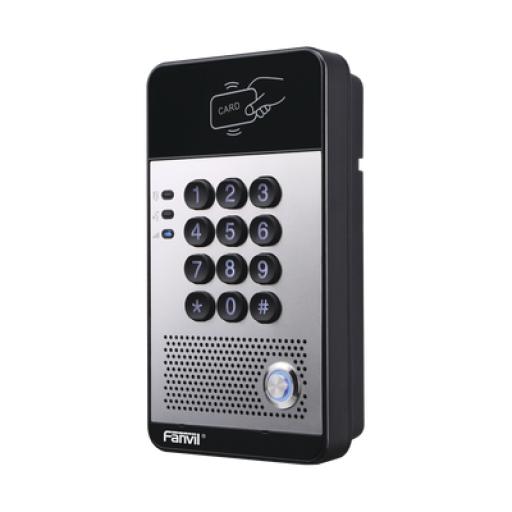 [FANVIL_I20S] Fanvil Audio Portero IP con 2 líneas SIP, relevador integrado, teclado numérico y lectora de tarjetas RFID para control de acceso, PoE