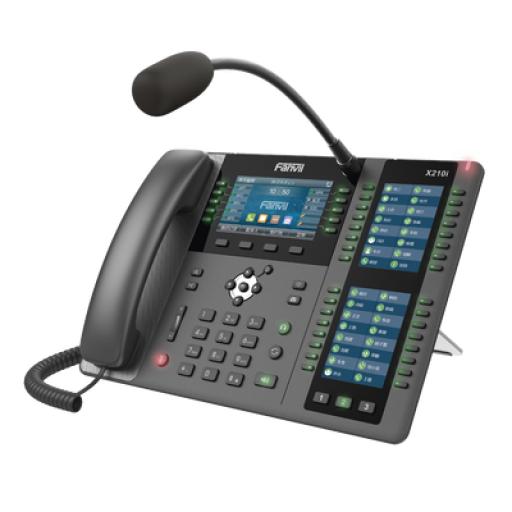 [FANVIL_X210I] Fanvil Teléfono empresarial IP hasta 20 lineas SIP, micrófono exterior, 106 botones DSS, Bluetooth integrado para diademas, puertos Gigabit, soporta recepción video, PoE