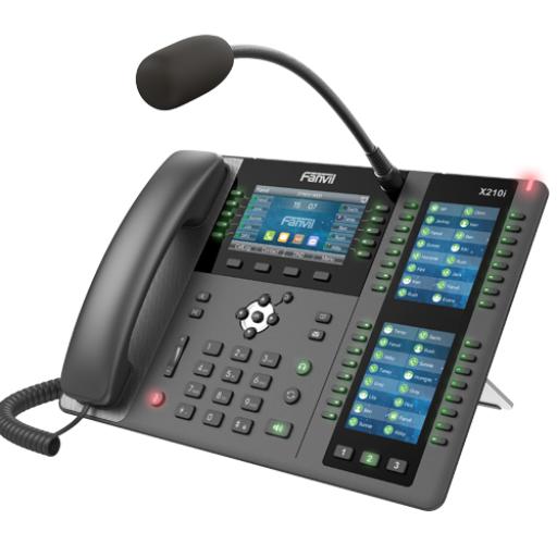 [FANVIL_X210I] Fanvil Teléfono empresarial IP hasta 20 lineas SIP, micrófono exterior, 106 botones DSS, Bluetooth integrado para diademas, puertos Gigabit, soporta recepción video, PoE
