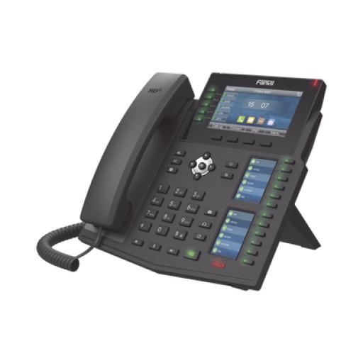 [FANVIL_X6U] Fanvil Teléfono IP Empresarial con Estándares Europeos, 20 lineas SIP con pantalla LCD a color, 60 teclas DSS/BLF, puertos Gigabit, IPv6, Opus y conferencia de 3 vías, PoE/DC
