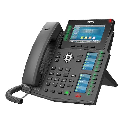 [FANVIL_X6U] Fanvil Teléfono IP Empresarial con Estándares Europeos, 20 lineas SIP con pantalla LCD a color, 60 teclas DSS/BLF, puertos Gigabit, IPv6, Opus y conferencia de 3 vías, PoE/DC
