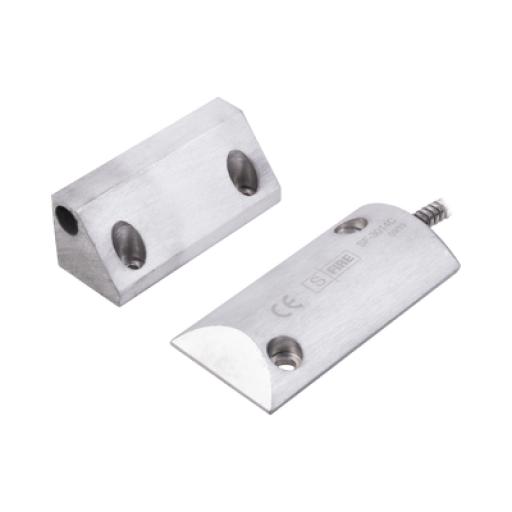 [SFIRE_SF-3014-C] SFire Contacto Magnético para Piso, Salida Dual NC/NA, GAP 75mm, Cubierta de Aluminio con 55cm de Cable Blindado