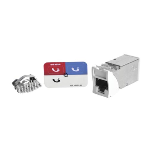 [SIEMON_Z6A-S02] Siemon Jack Z-MAX Cat6A, Blindado, Montaje híbrido en Placa de Pared (Plano y Angulado), Color Blanco
