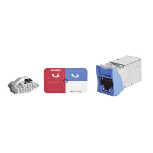 [SIEMON_Z6A-S06] Siemon Jack Z-MAX Cat6A, Blindado, Montaje híbrido en Placa de Pared (Plano y Angulado), Color Azul