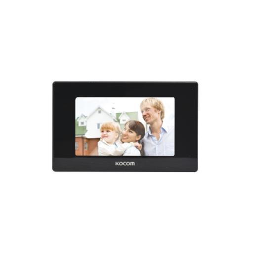 [KOCOM_KCV544SDMMB] Kocom Monitor 7" COLOR NEGRO, ALTA DEFINICIÓN (HD), TIPO ESPEJO,  CON ENTRADA PARA MICROSD PARA GRABACION