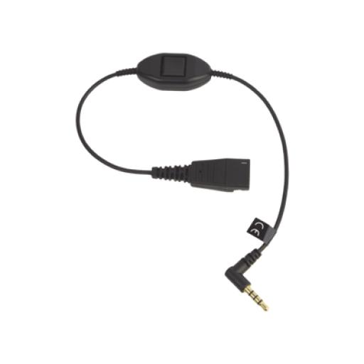 [JABRA_MOBILE-QD-35MM-S] Jabra Jabra Cord QD a conector de 3.5 mm con Push-to-Talk para teléfonos celulares smartphones (8800-00-103) 
