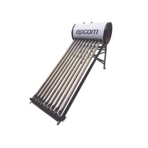 [EPCOM_STE-LPWH90] Epcom Bóiler Solar de 90L, Baja Presión con 9 Tubos de Vacío de Mayor Resistencia y Termotanque Inoxidable de Grado Alimenticio, Resistentes a Granizo de Hasta 25 mm/ l , Incluye Anodo de Magnesio 