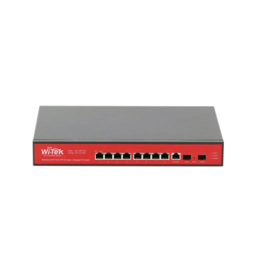 [WI-TEK_WI-PMS310GF-UPS-PLUS] WI-TEK Switch Administrable Capa 2 de 8 puertos 10/100/1000 PoEaf/at + 2 x SFP Gigabit, con respaldo para energía solar