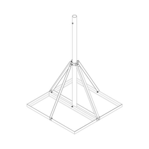 [SYSCOMTOWERS_S-BNP-901] SYSCOM TOWERS Base No Penetrante Base de 0.9 x 0.9 m con Mástil de 1.5 m x 2" diam. Ced.30 para Instalación de Antenas (HOT-DIP).
