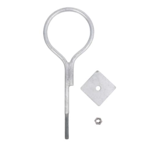 [SYSCOMTOWERS_SAP-01-SG] SYSCOM TOWERS Ancla con Aro, largo: 40 cm. de 1/2" de espesor para Losa o Pared. Galvanizado por Inmersión.