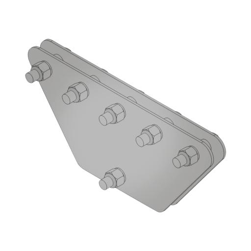 [SYSCOMTOWERS_SP-202050-G] SYSCOM TOWERS Placas igualadoras con tornillería y separadores, para 5 retenidas. Galvanizado en inmersión (20x20x50 cm).