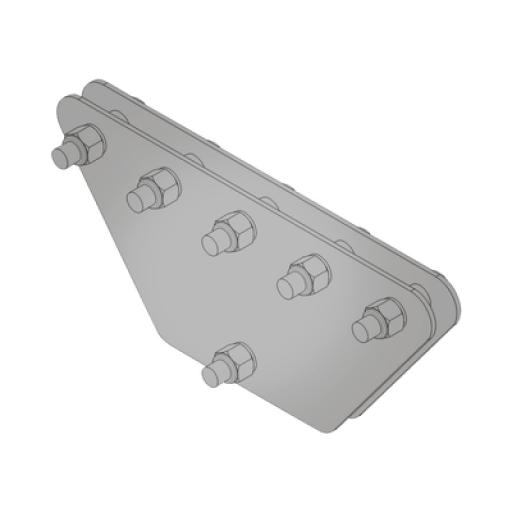 [SYSCOMTOWERS_SP-202050-G] SYSCOM TOWERS Placas igualadoras con tornillería y separadores, para 5 retenidas. Galvanizado en inmersión (20x20x50 cm).