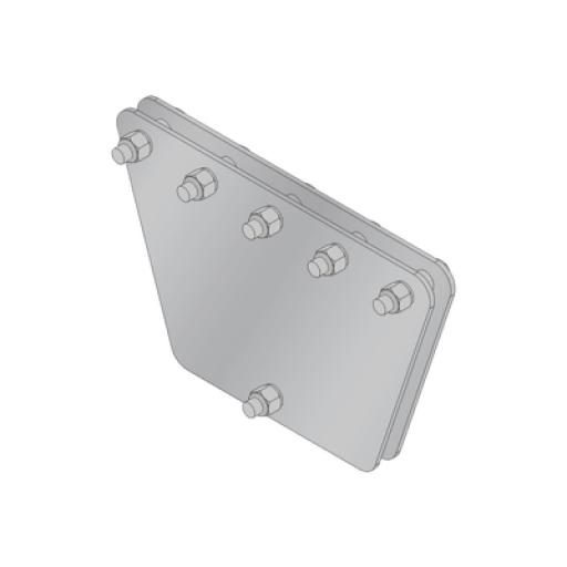 [SYSCOMTOWERS_SP-303050-G] SYSCOM TOWERS Placas igualadoras con tornillería y separadores, para 5 retenidas. Galvanizado en inmersión (30x30x50 cm).