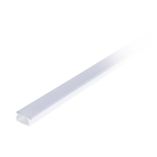 [THORSMAN_TMK-10-20-TP] Thorsman Canaleta blanca con tapa transparente de PVC auto extinguible, ideal para colocar iluminación tipo Led, sin división, 20 x 10 mm, tramo de 2.5 m