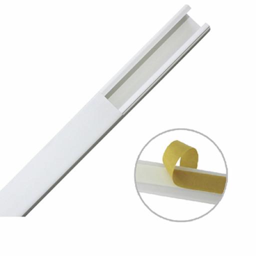 [THORSMAN_TMK-1720-CC] Thorsman Canaleta color blanco de PVC auto extinguible de una vía, 20 x 17 mm tramo 6 pies, con cinta adhesiva (5201-21252)
